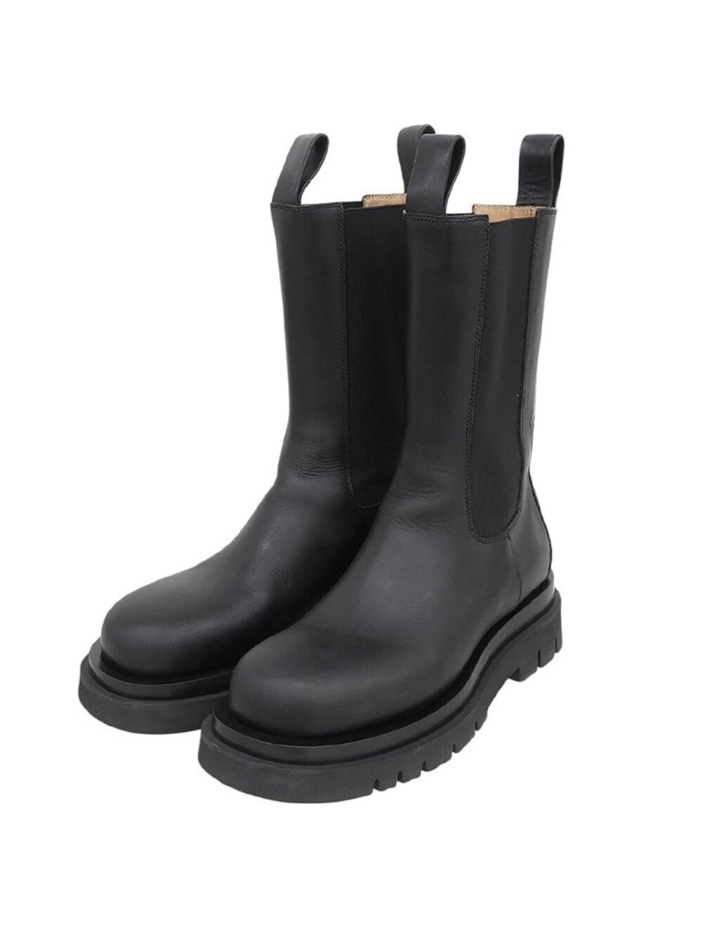 Bottega Veneta Lug Side Gore Boots Chelsea Shoes Black